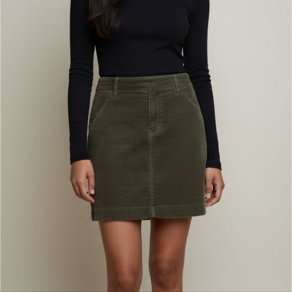 Talbots Vintage Hunter Green Corduroy Skirt sz 12